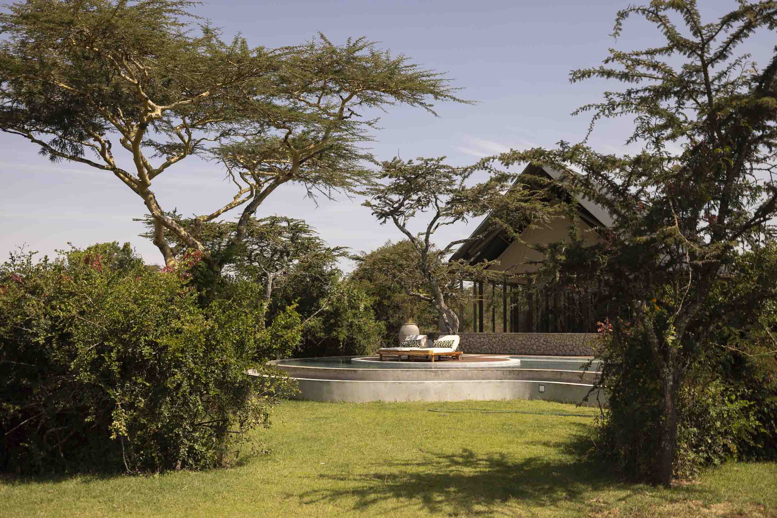 The pool at JW Marriott Mount Kenya Rhino Reserve Safari Camp, Solio Game Reserve
