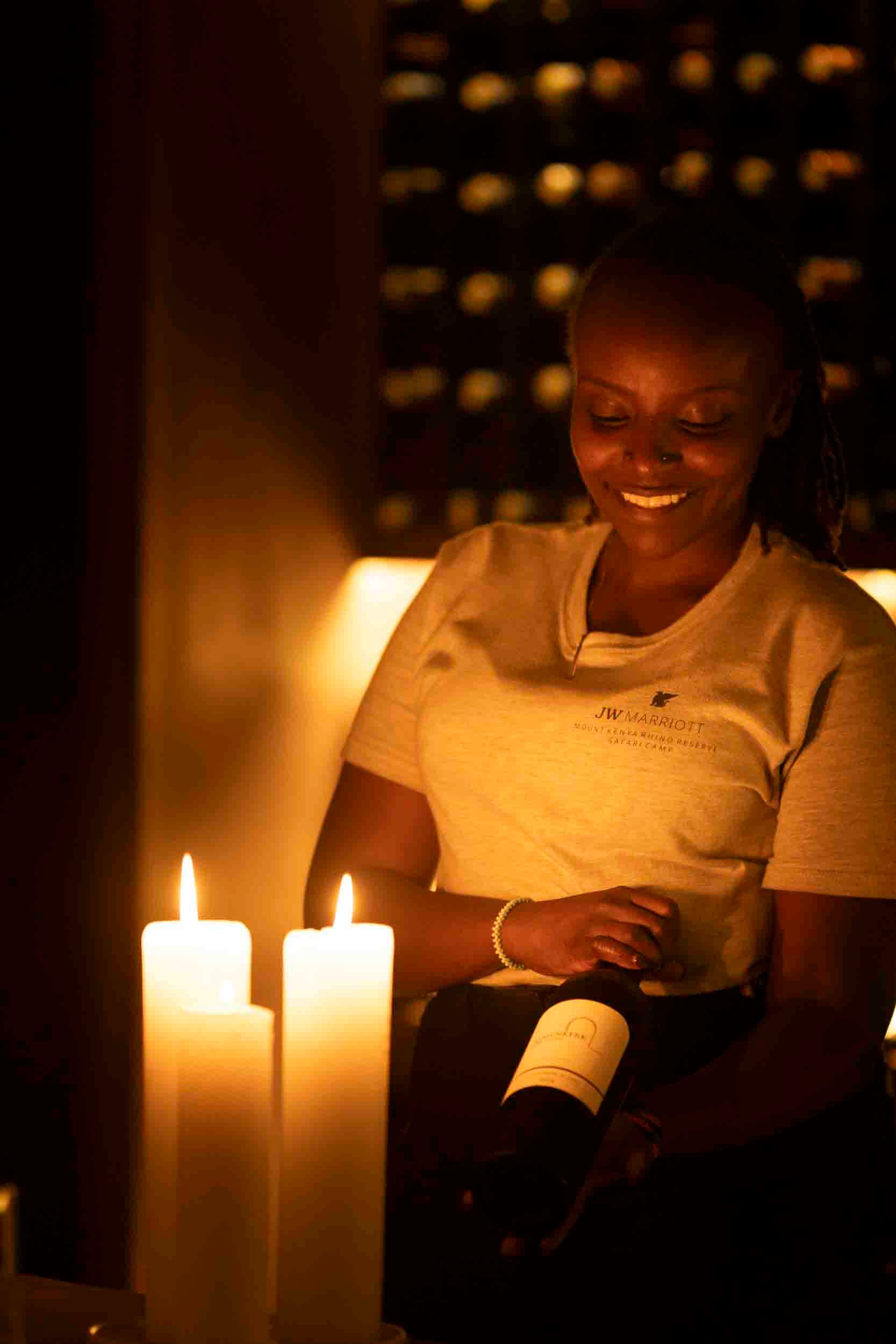 Wine service at JW Marriott Mount Kenya Rhino Reserve Safari Camp